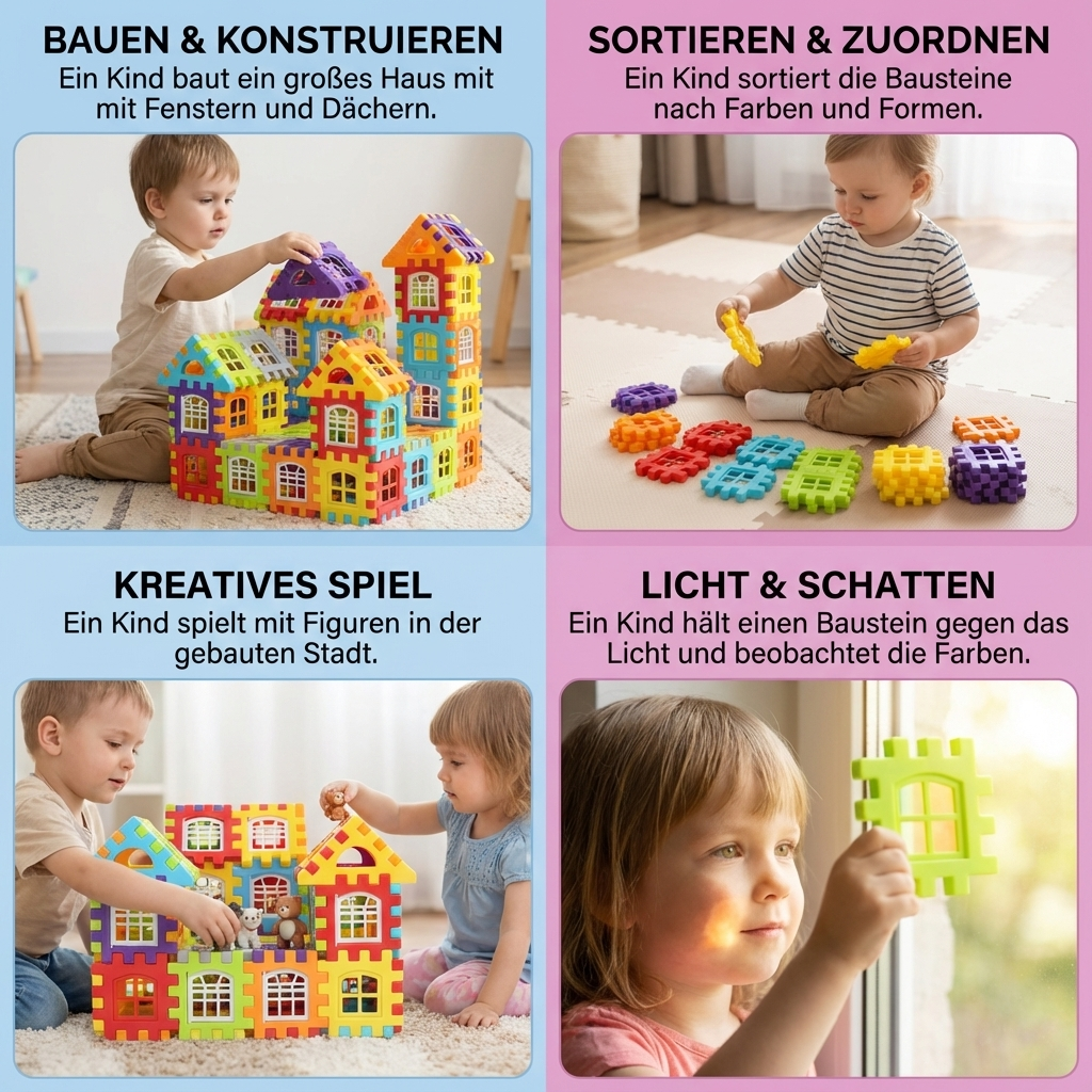 Fenster Bausteine für Kinder im Montessori-Stil