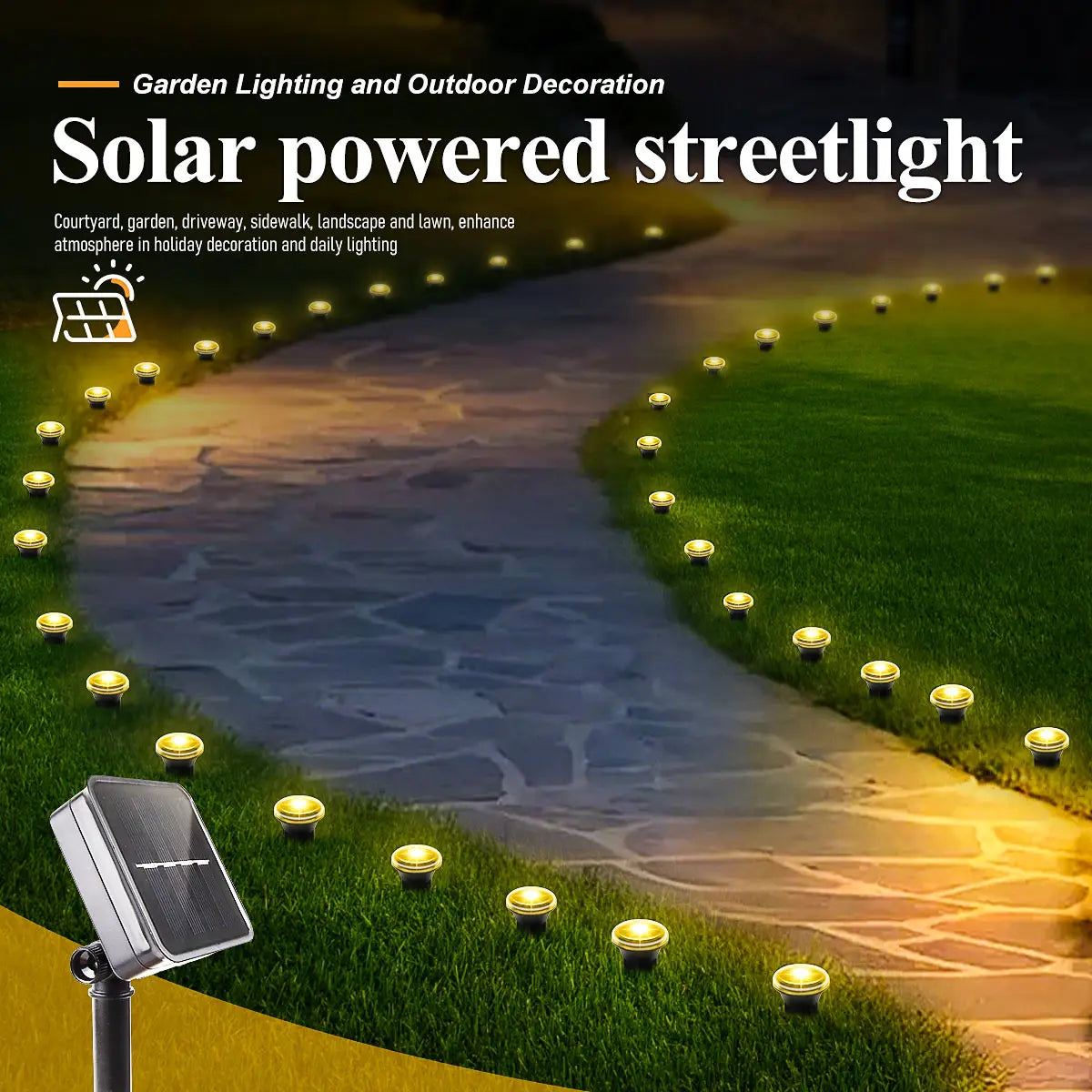 Sonnenstrahl Solar LED Außenleuchten | 15/30 LEDs | 8 Lichtmodi | IP65 Wetterfest