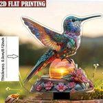 Colorful Hummingbird Garden Stake | Decorative Outdoor Lamp
