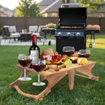 Compact Folding Table with Wine Glass Holder for Outdoor Adventures