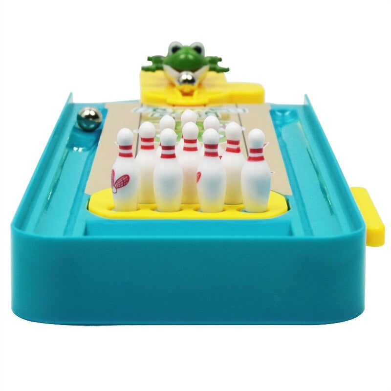 Mini-Bowling mit Frosch-Motiv – Geschicklichkeitsspiel für Kinder