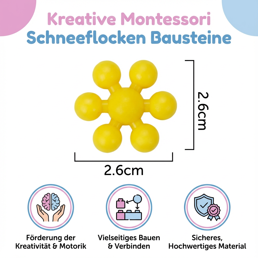 Schneeflocken Bausteine für kreative Montessori-Spieler
