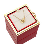 Schmuckkästchen mit ewiger Rose und Herz-Halskette – 14k Weißgold & 18k Gold-Finish