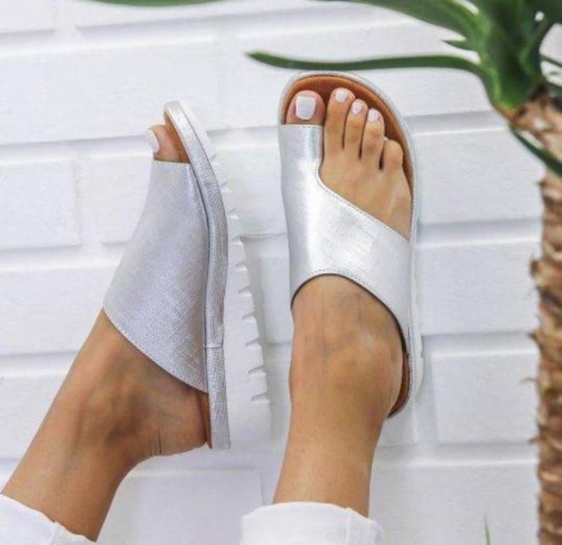 Orthopädische Damensandalen mit Zehenkorrektur