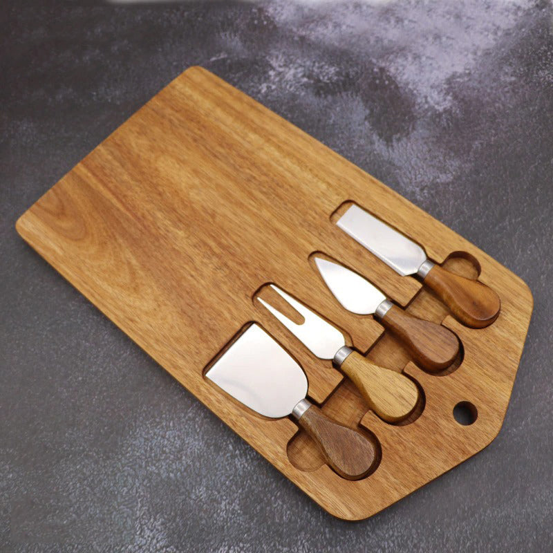 5-teiliges Käsemesser-Set mit Schneidebrett und Käseschneider