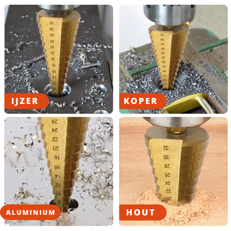 6-teiliges Titan-Bohrer-Set | Präzises Bohren in Metall, Holz und mehr