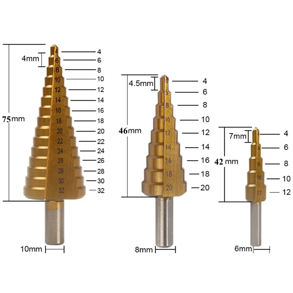 6-teiliges Titan-Bohrer-Set | Präzises Bohren in Metall, Holz und mehr