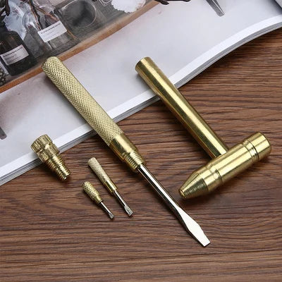 Multifunktionaler Mini-Hammer mit 6 Funktionen aus Kupfer