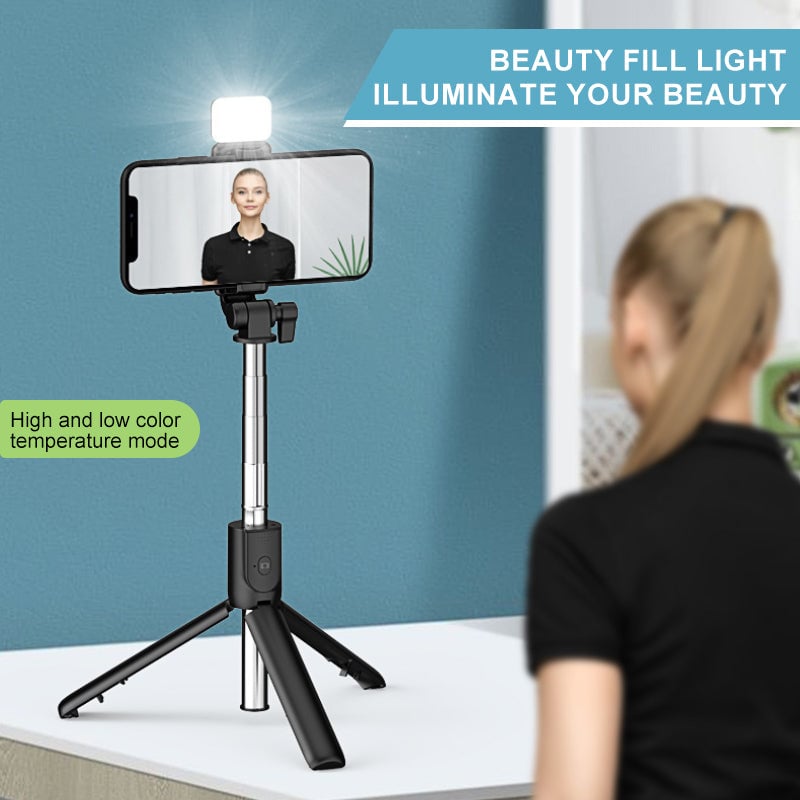 Vielseitiger 6-in-1 Bluetooth Selfie-Stick für perfekte Aufnahmen