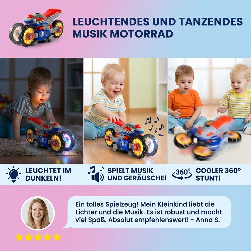 Tanzendes Motorrad mit Musik und Lichteffekten
