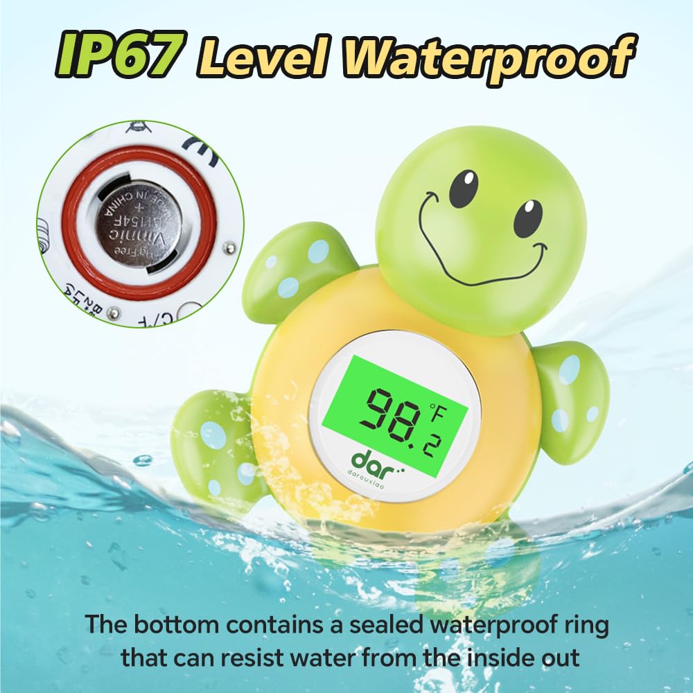 Safe Baby Bath Thermometer with Color Display and Warning System