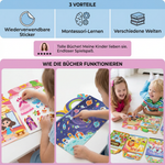 Wiederverwendbare Stickerbücher im Montessori-Stil mit Themenvielfalt