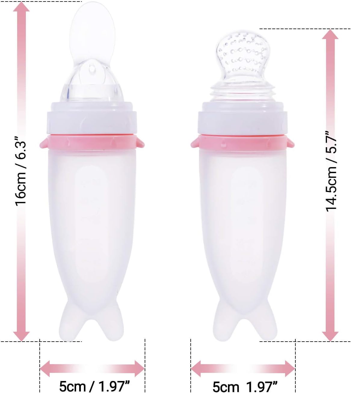 Quetschflasche aus Silikon für Säuglinge – Messlöffel integriert