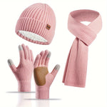 Gemütliches Winterset – Strickmütze, Schal und Handschuhe für Alle