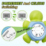 Safe Baby Bath Thermometer with Color Display and Warning System