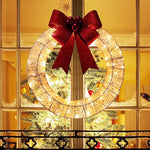 Beleuchteter Weihnachtskranz in Gold-Grün 50cm – Handgemachter Türkranz mit LED