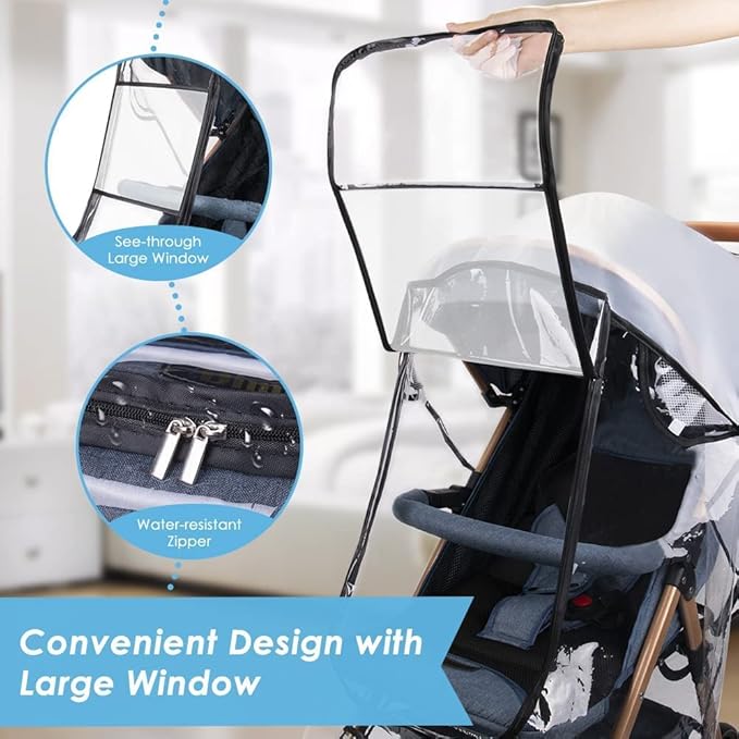 Wetterschutzhaube für Buggy – Transparenter Regenschutz für Kinderwagen