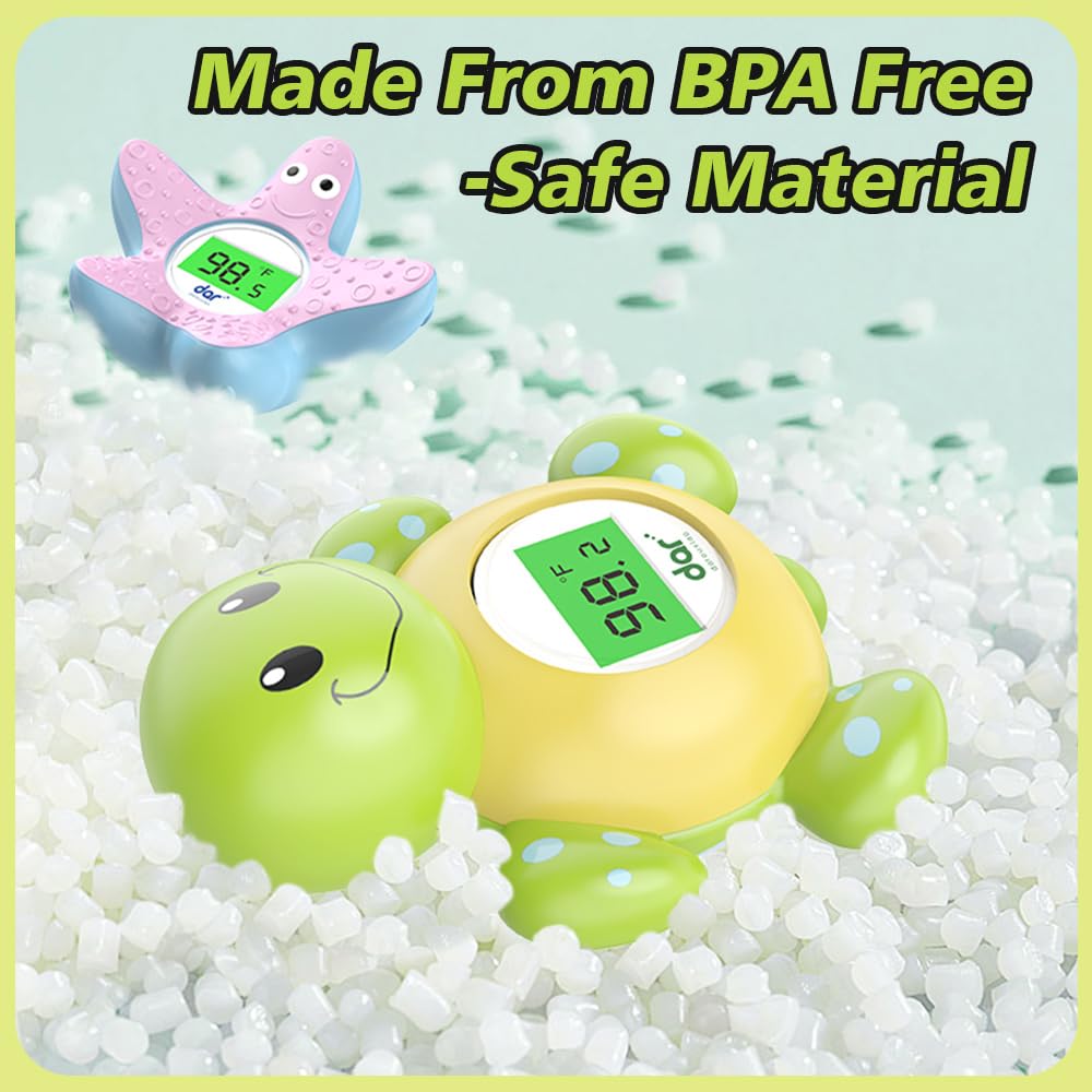 Safe Baby Bath Thermometer with Color Display and Warning System