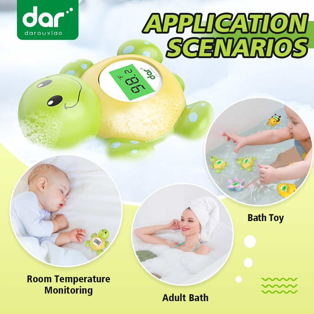 Safe Baby Bath Thermometer with Color Display and Warning System
