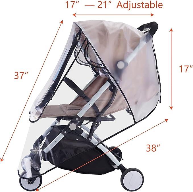 Wetterschutzhaube für Buggy – Transparenter Regenschutz für Kinderwagen