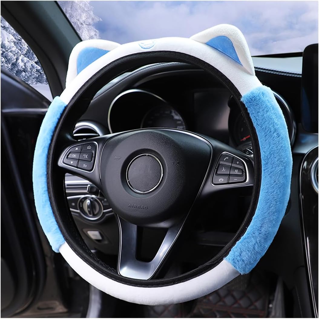 Cozy Steering Wheel Cover with Playful Ear Design