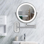 Eleganter Wandspiegel mit 10-facher Vergrößerung und USB-Ladefunktion