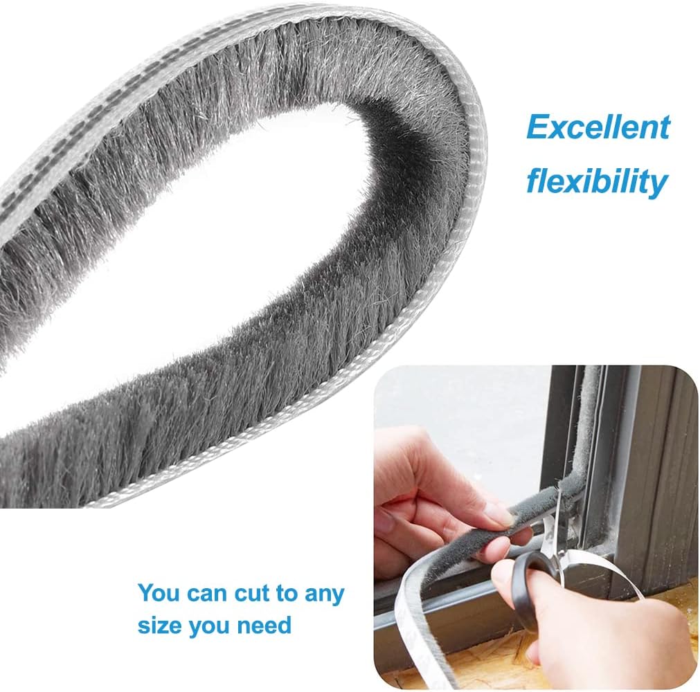 Self-adhesive weatherstrip brush for doors and windows
