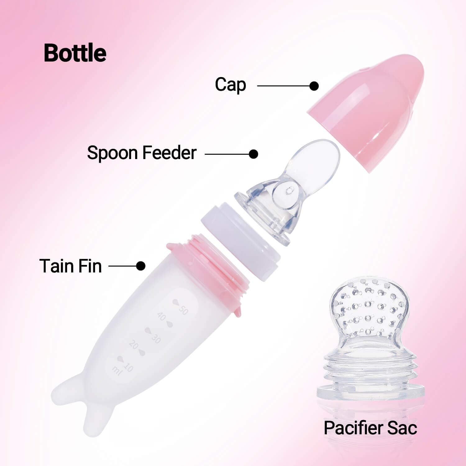 Quetschflasche aus Silikon für Säuglinge – Messlöffel integriert