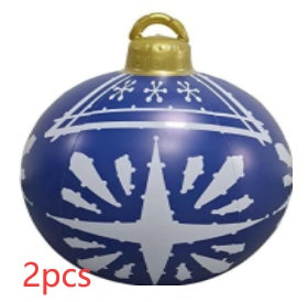 Aufblasbarer Weihnachtsball für den Außenbereich 60 cm – Wetterfeste PVC-Dekoration