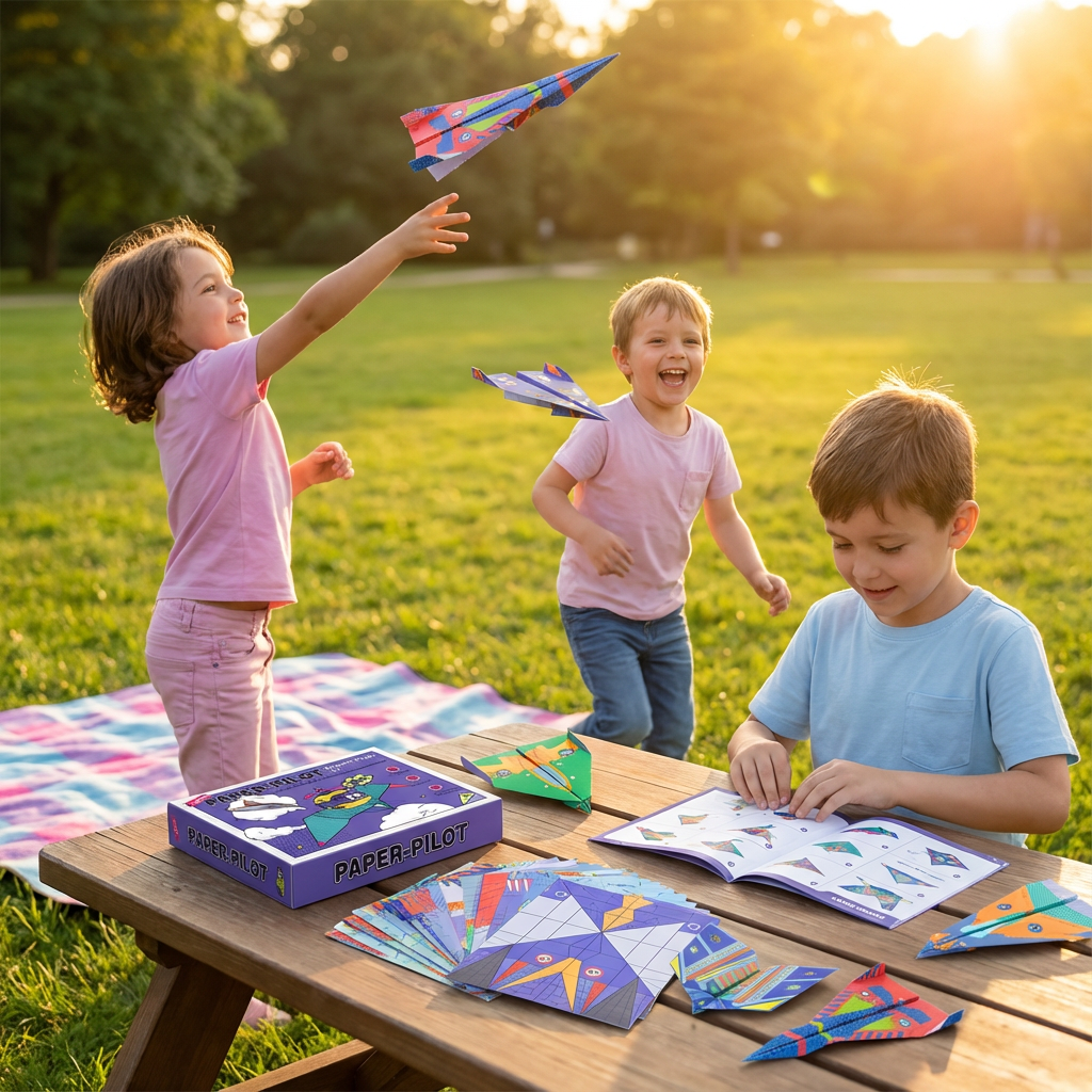 Bausatz für Papierflieger mit Origami-Anleitungen