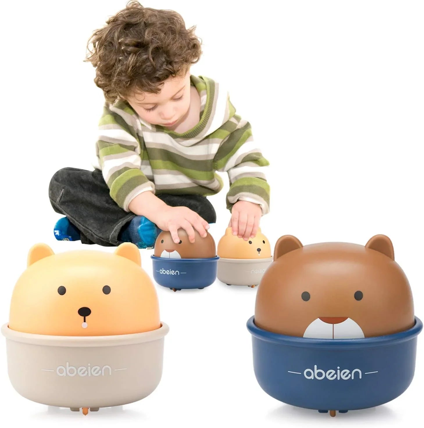 Lustiges Kinder-Spielzeugauto mit Tiermotiven auf Rädern
