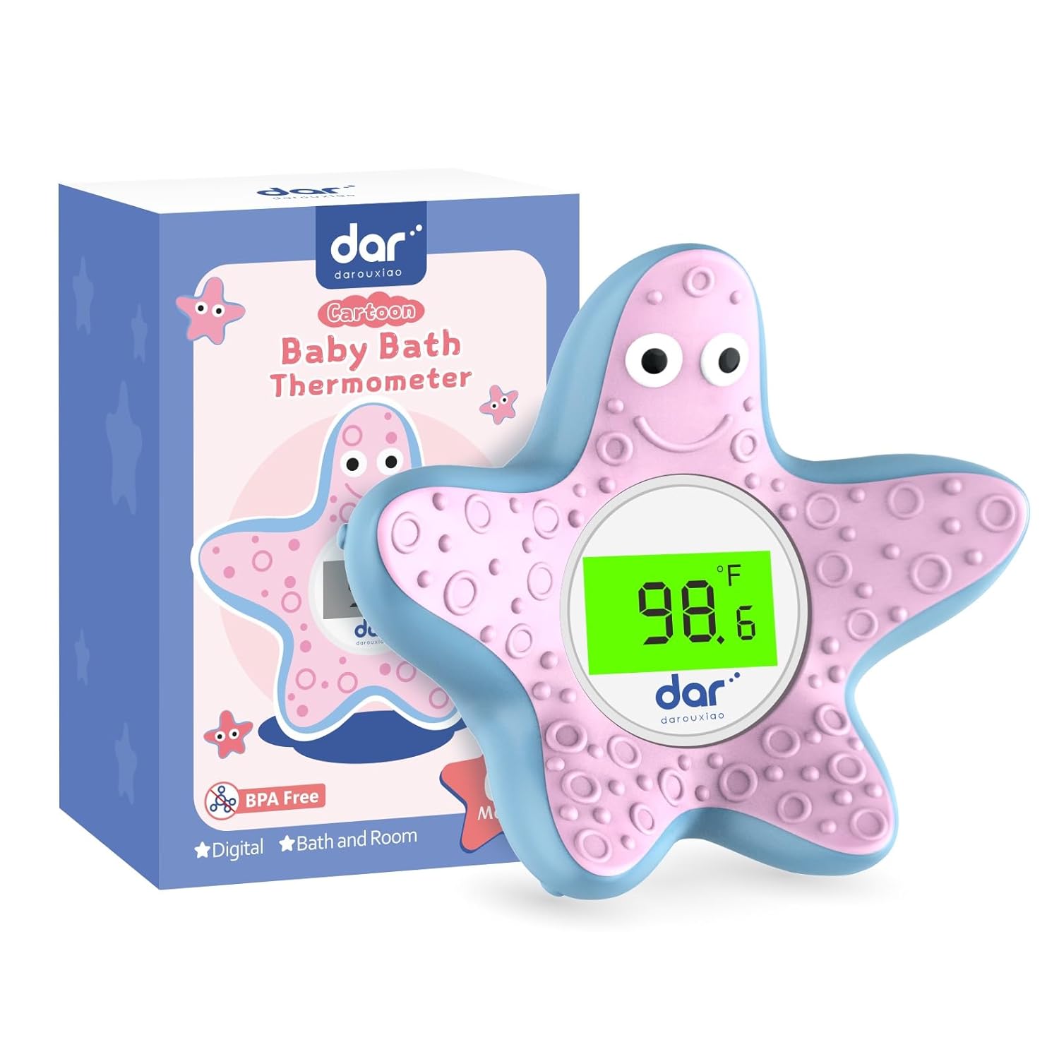 Safe Baby Bath Thermometer with Color Display and Warning System