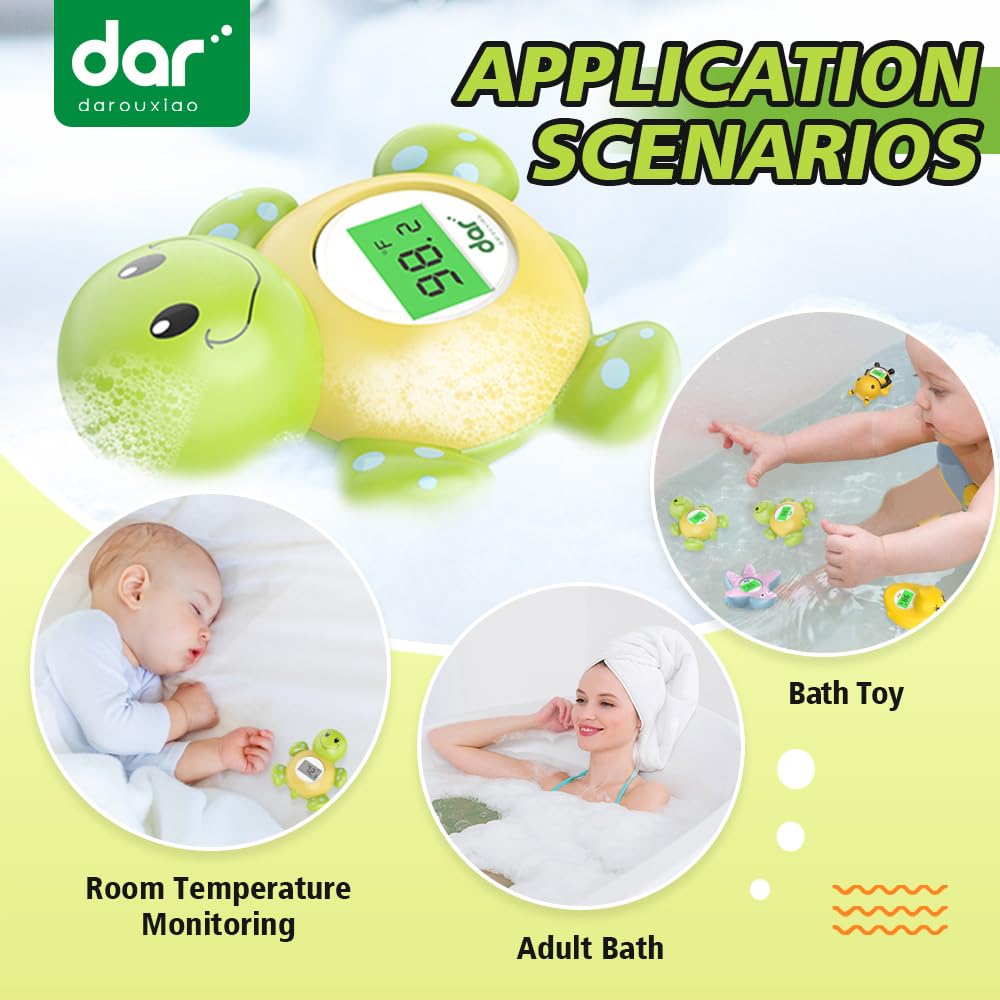 Safe Baby Bath Thermometer with Color Display and Warning System