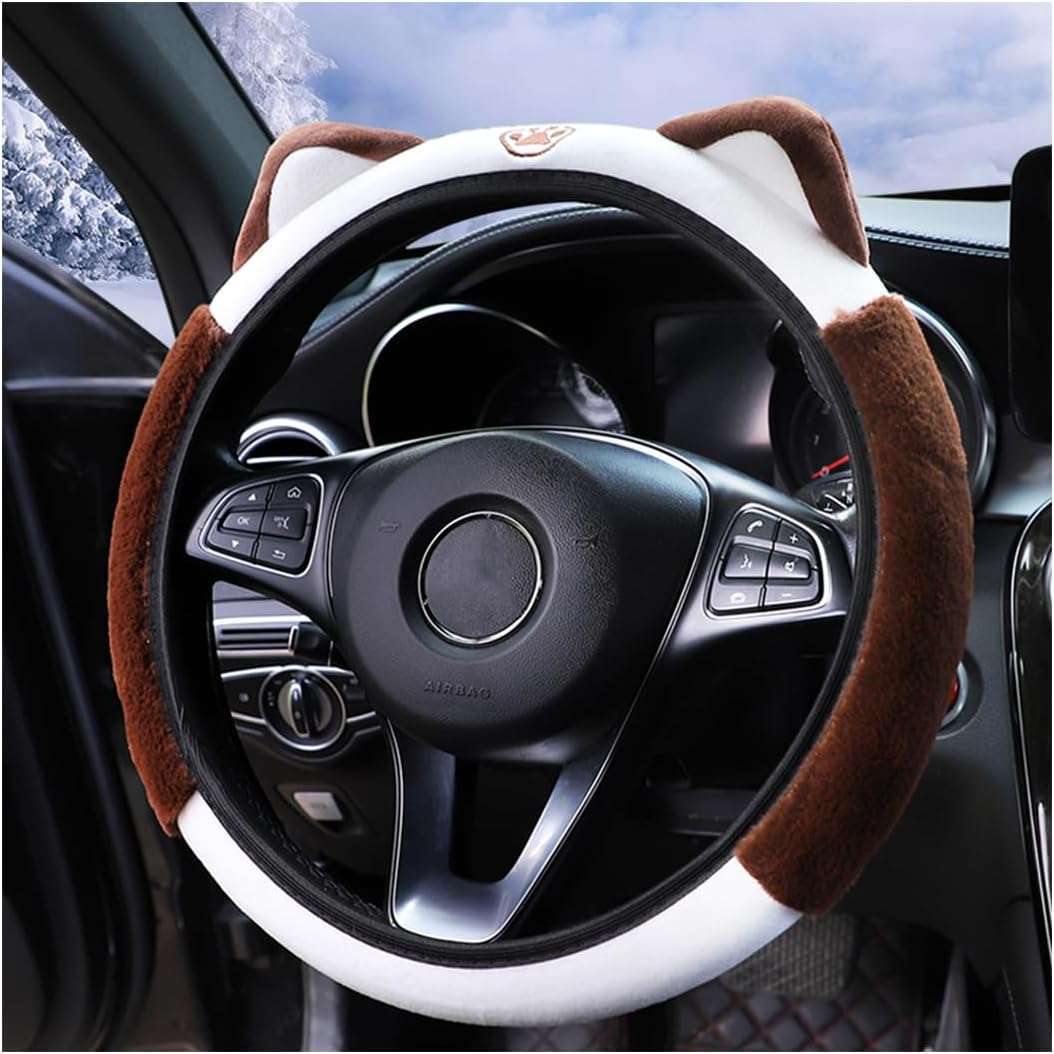 Cozy Steering Wheel Cover with Playful Ear Design