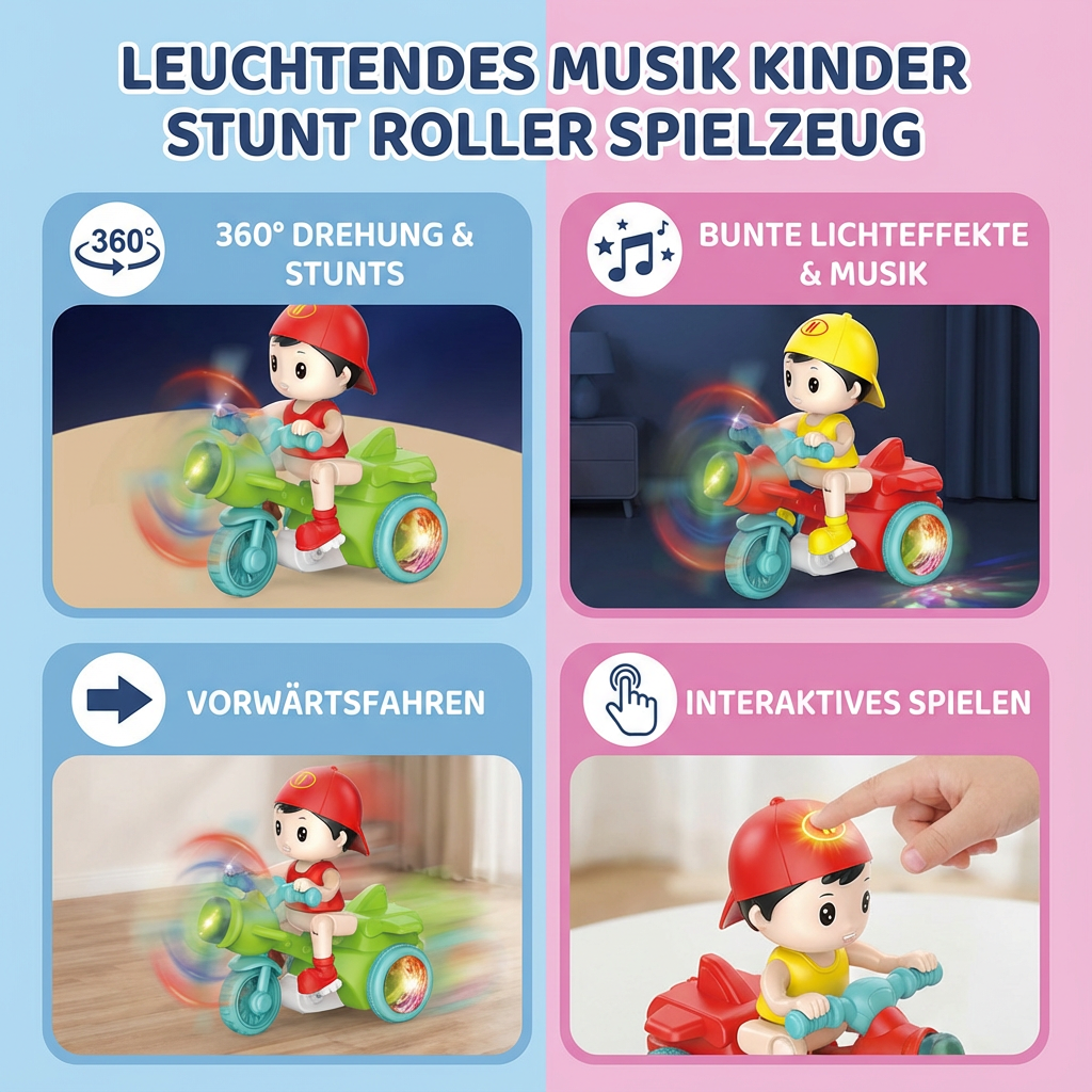 Farbenfrohes Musikspielzeug für Kinder - Stunt Roller