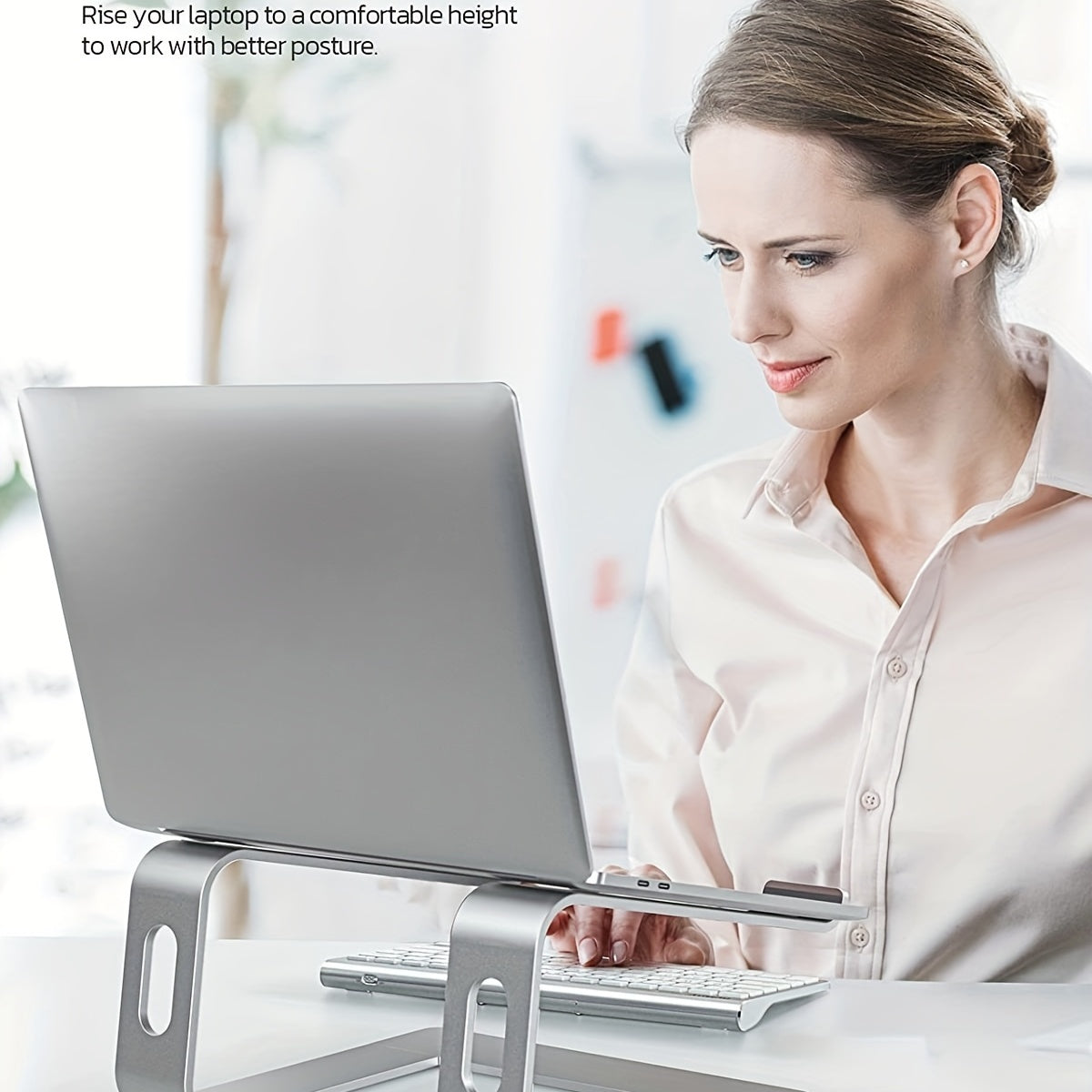 Ergonomischer und belüfteter Laptopständer aus Aluminium