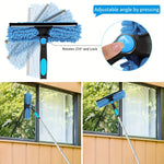 Glasklarer Fensterreiniger – Professionelles 2-in-1 Teleskopreinigungssystem