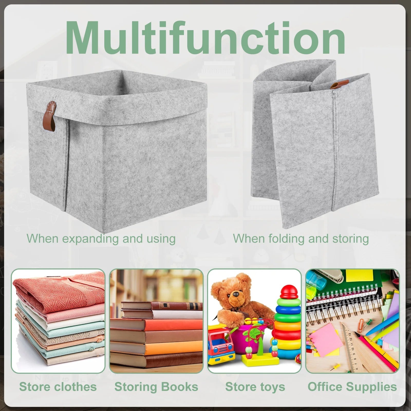 Six-Piece Felt Organizer Set | 12 L Foldable Storage Solutions for Your Home
