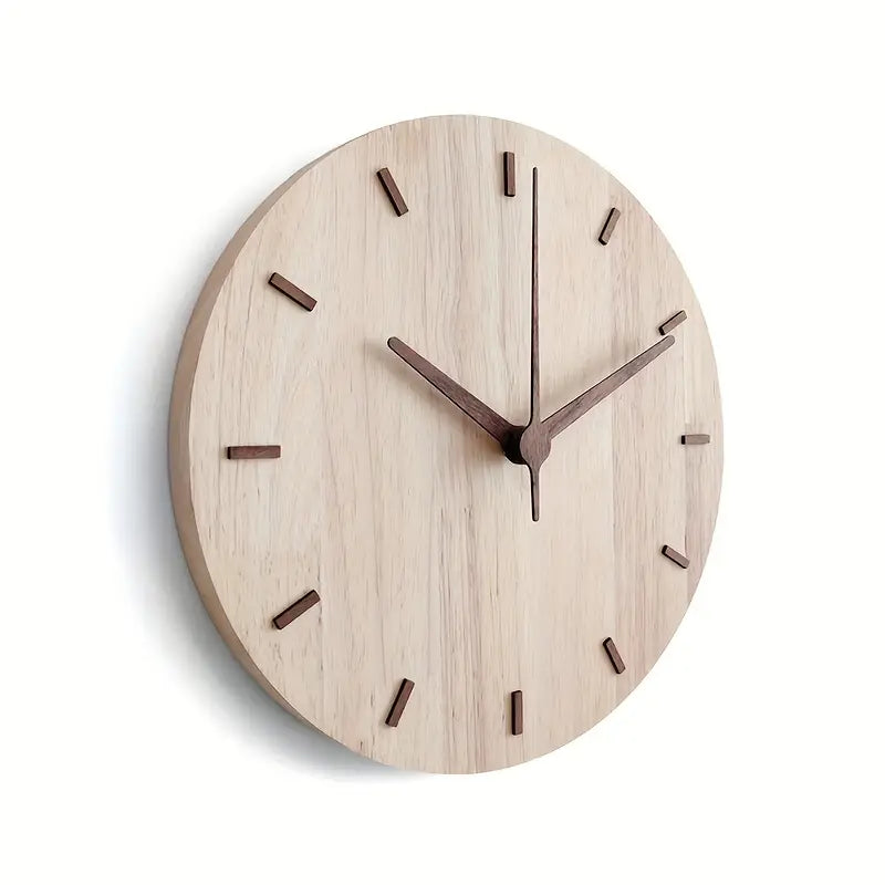 Handgefertigte Wanduhr aus Holz im skandinavischen Design – 30 cm Durchmesser