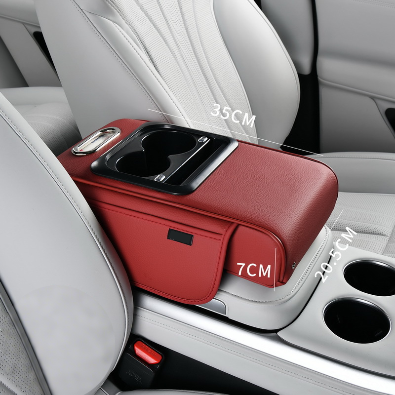 Zentraler Autositzarmlehne mit USB-Ladeanschluss – Getränkehalter & Stauraum