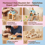 Holz-Baustein Set im Montessori-Stil – Stapel- und Konstruktionsspielzeug