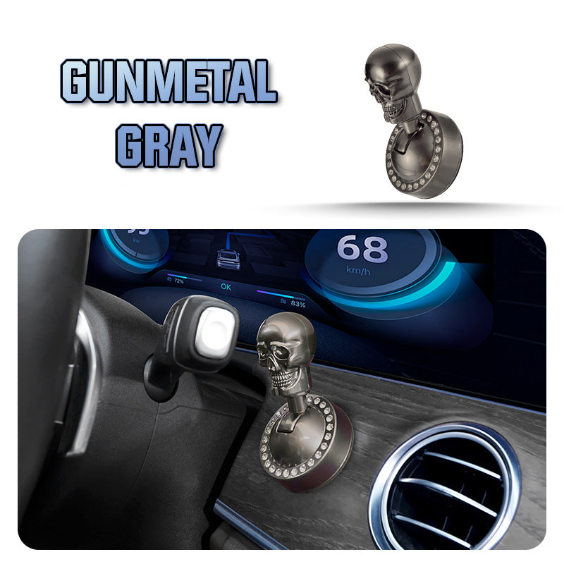 Metallische Startknopf-Abdeckung im Totenkopf-Design mit Strass