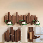 Elegant wooden coat rack with flexible magnetic hangers
