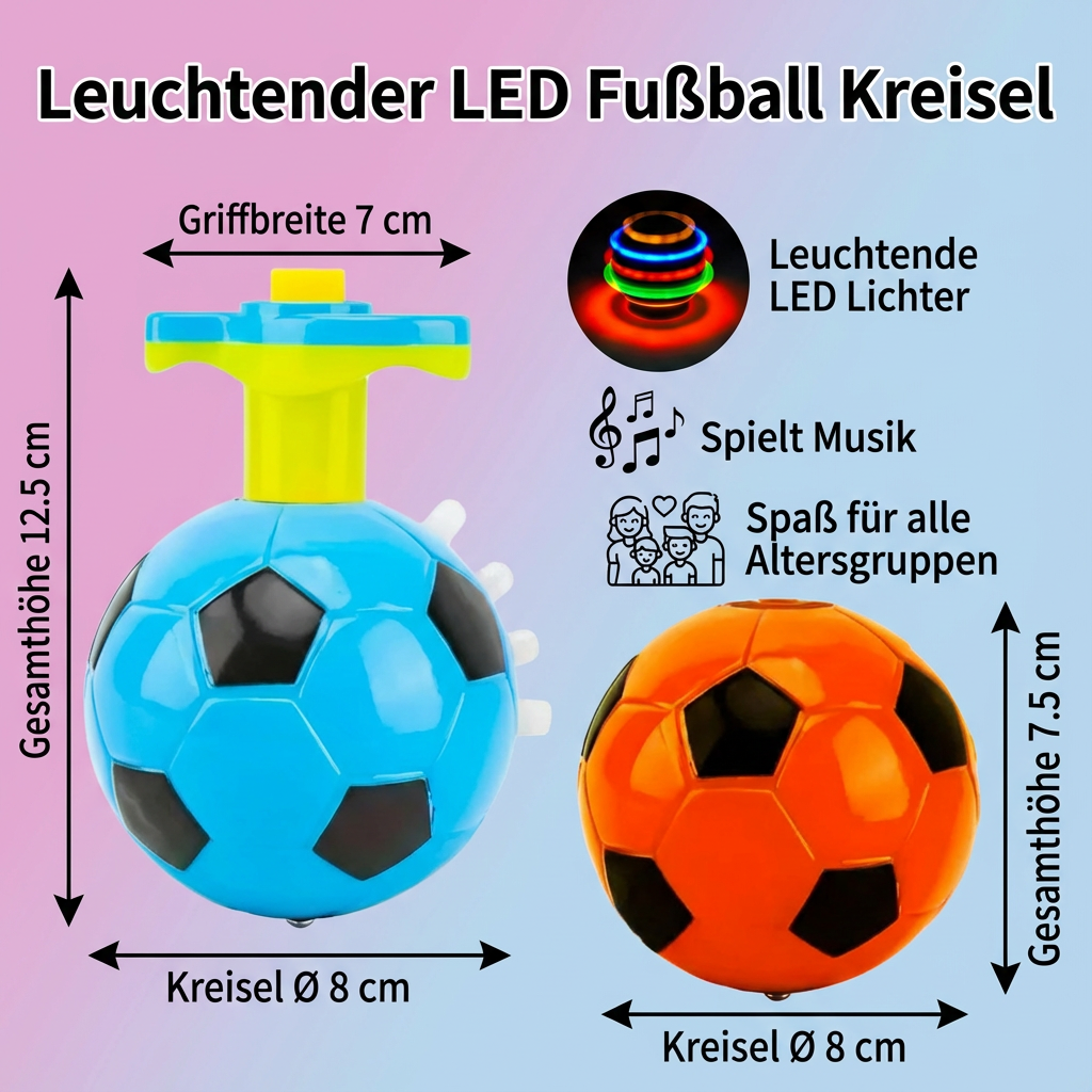 LED Fußball Kreisel mit Leuchteffekt