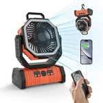Campingventilator mit LED und Powerbank – 20000mAh, drehbar und wiederaufladbar