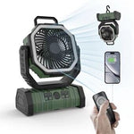Campingventilator mit LED und Powerbank – 20000mAh, drehbar und wiederaufladbar