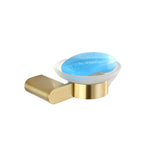 Elegantes Badezimmer-Set mit goldenen Handtuchhaltern