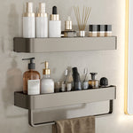Stilvolles Aluminium-Badregal Set in Grau für Ihr Badezimmer