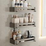 Stilvolles Aluminium-Badregal Set in Grau für Ihr Badezimmer