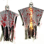 Gruselige Halloween-Dekoration – Leuchtender Schädelgeist in Blutrot